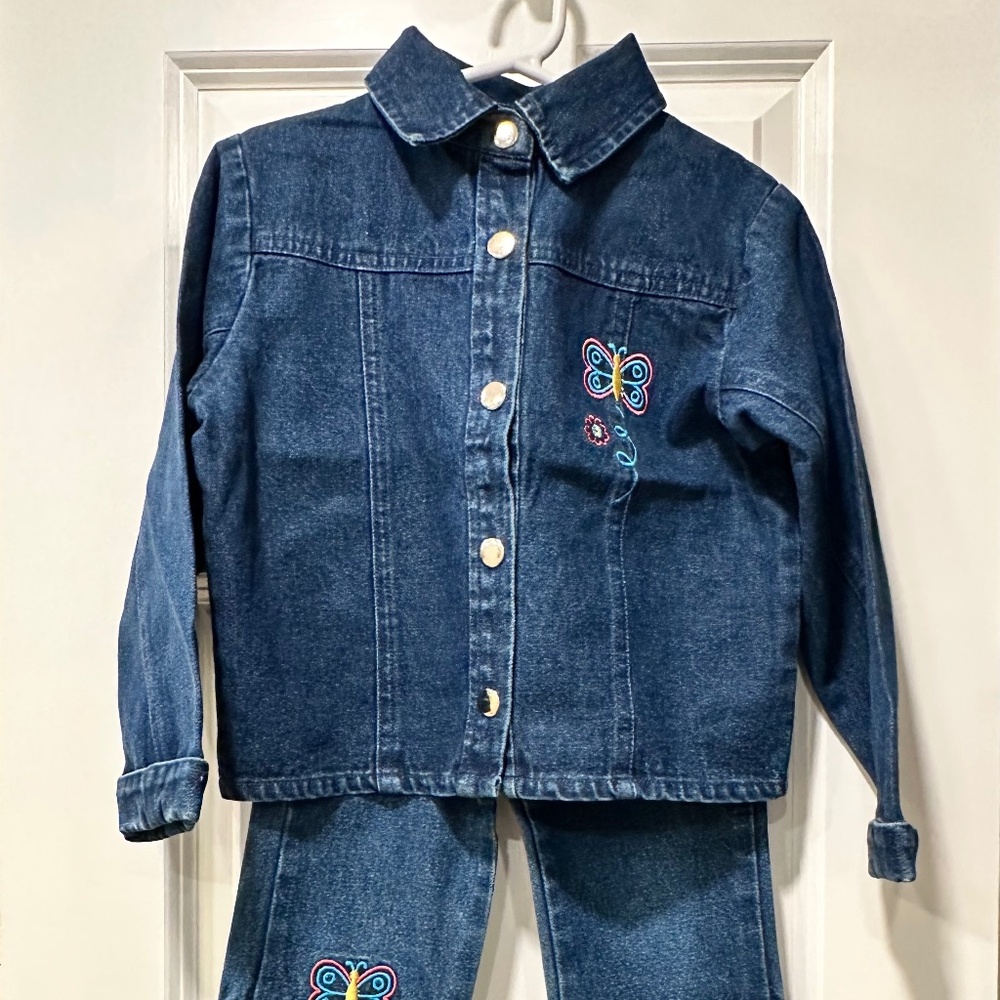 Denim Jacket with Matching Jeans Set Girls Size 4T